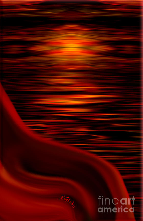 Evening sun - abstract fantasy by Giada Rossi Digital Art by Giada Rossi