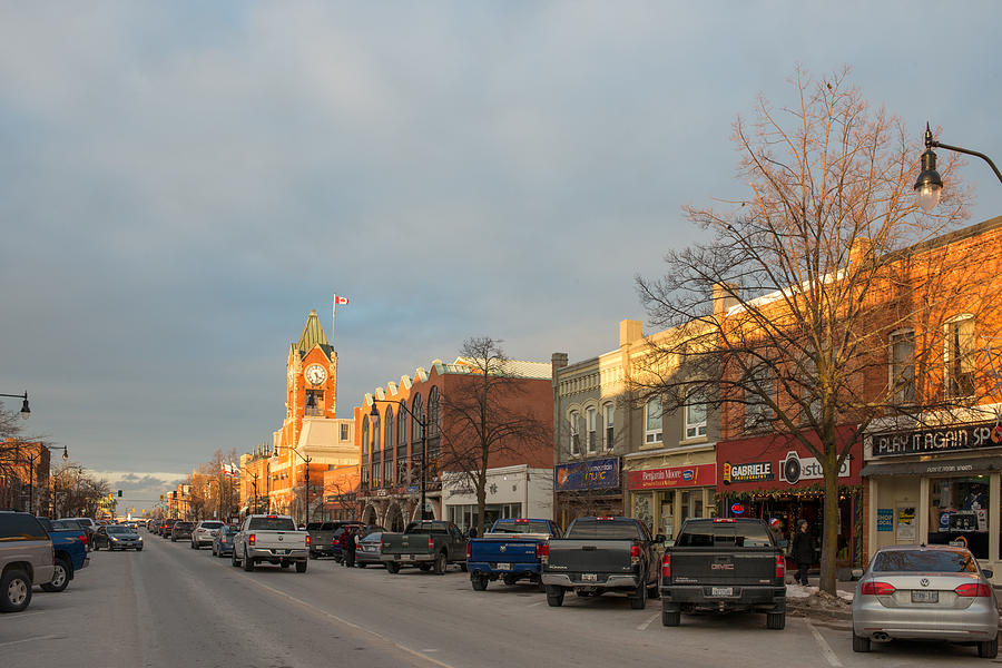 Evening sun shines on the municipal building of Collingwood Photograph by Jun Zhang