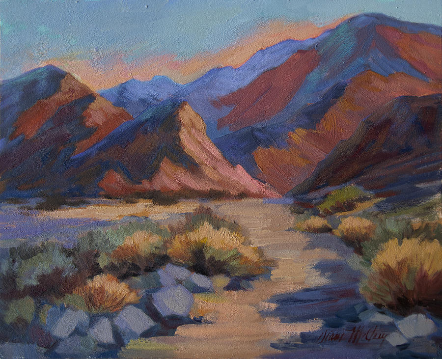 Evening Walk in La Quinta Cove Painting by Diane McClary
