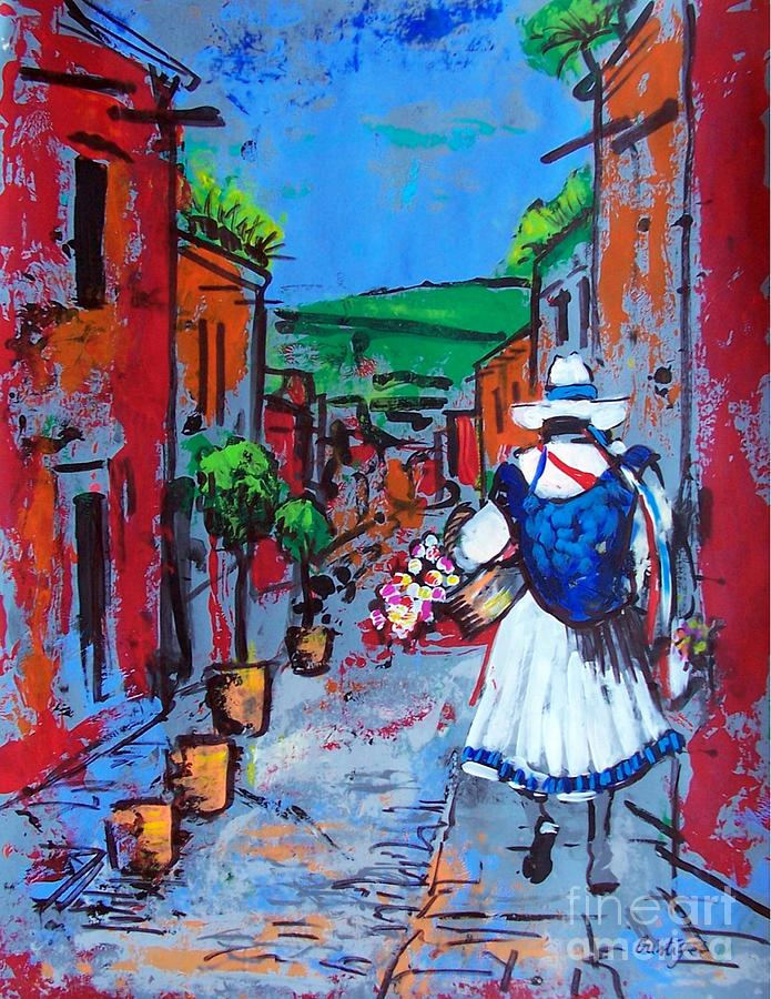 Evening Walk In San Miguel De Allende Painting
