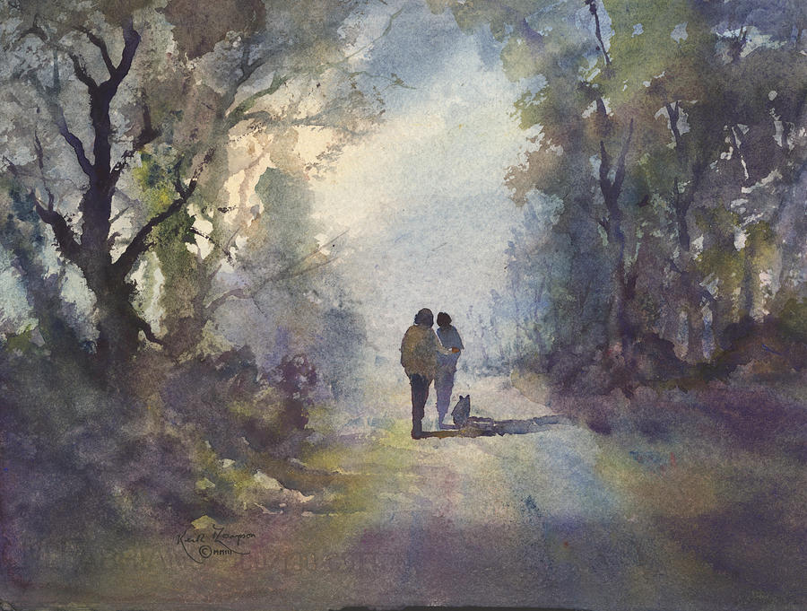 Evening Walk Cushcam County Waterford Painting by Keith Thompson