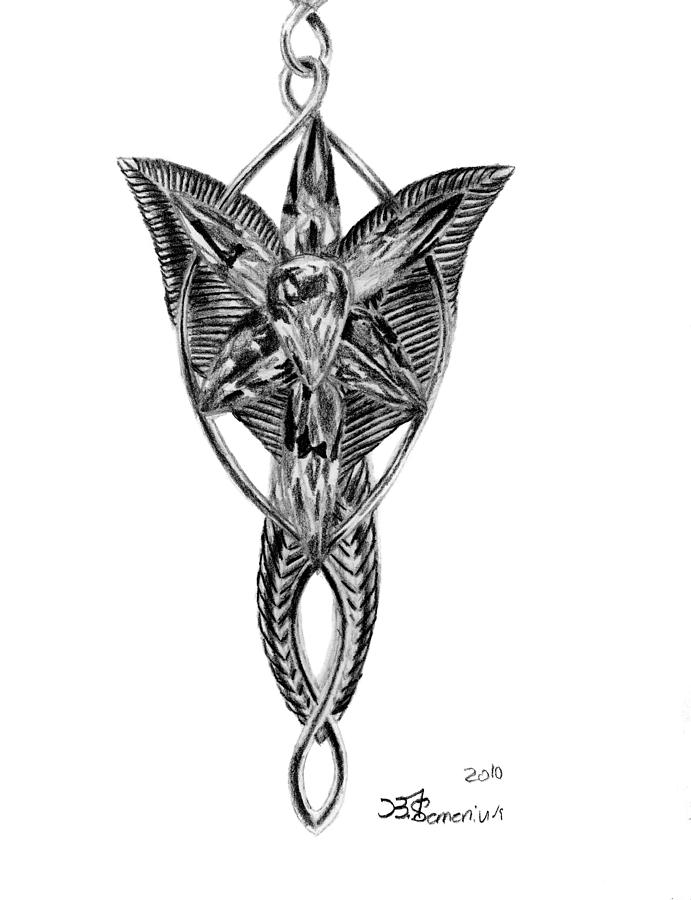 Jewelry Drawing - Evenstar Necklace 2010 by Kayleigh Semeniuk