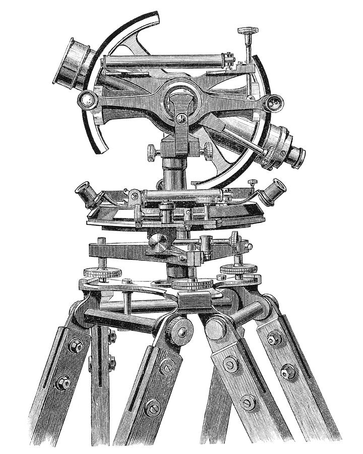 Device Photograph - Everest Theodolite by Royal Astronomical Society/science Photo Library