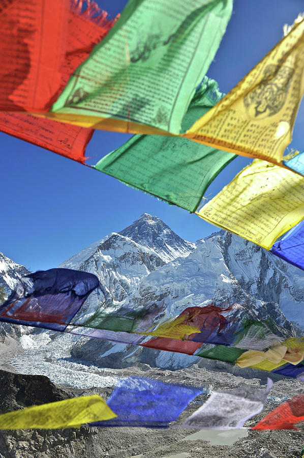 Everest With Prayer Flags From Kala Photograph by HagePhoto Everest With Prayer Flags From Kala Photograph by HagePhoto