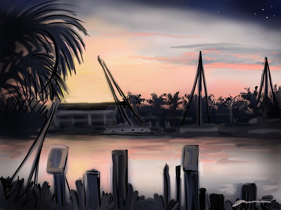 Everglades Evening Painting by Jean Pacheco Ravinski