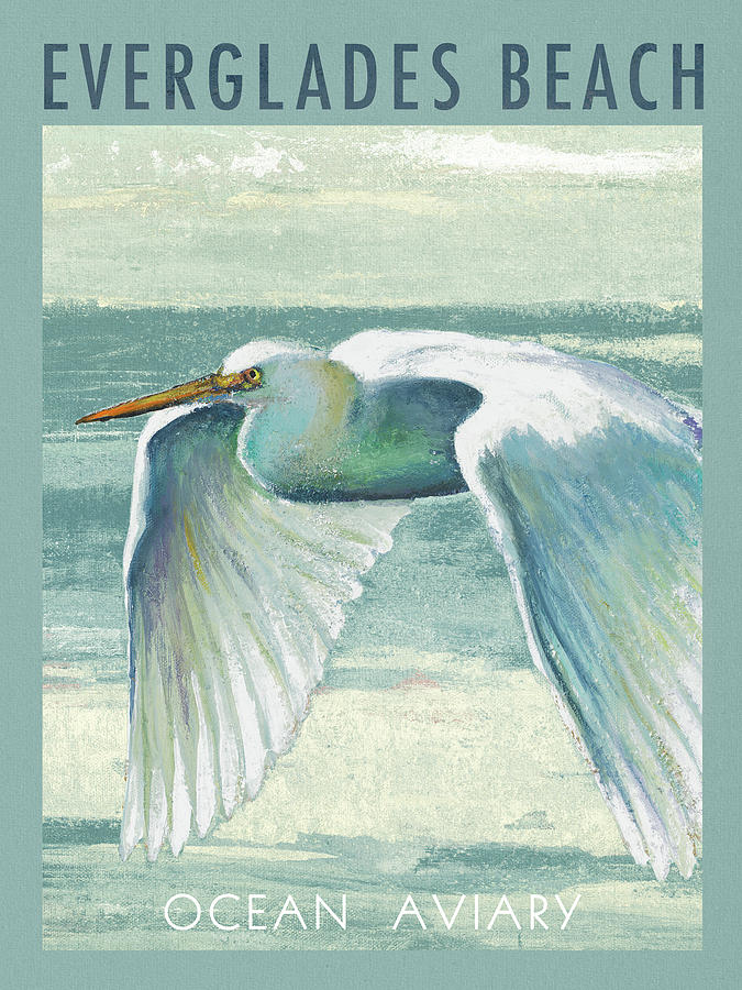 Egret Painting - Everglades Poster II by Patricia Pinto