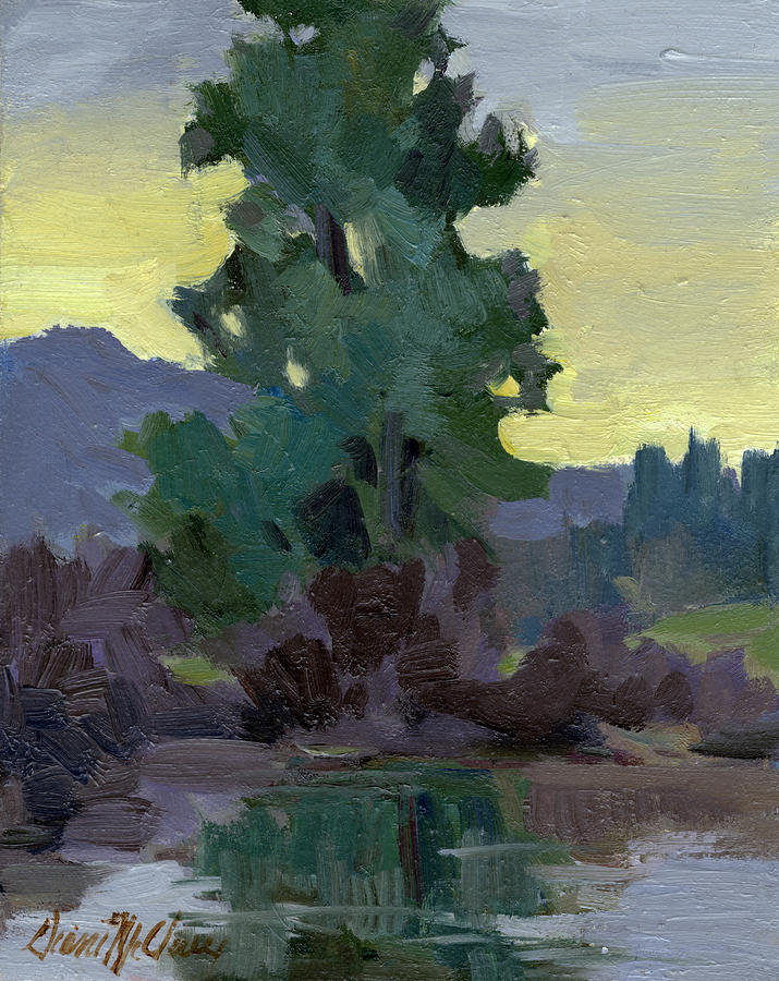 Evergreen Reflections Painting by Diane McClary