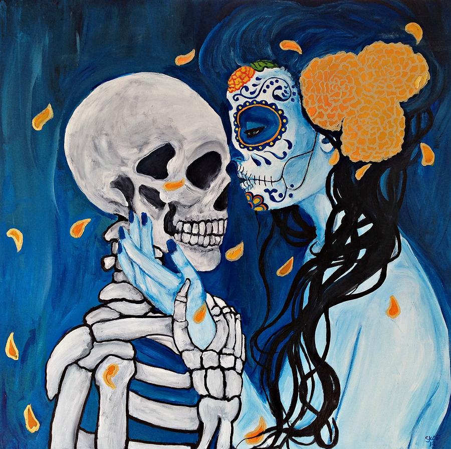Skeleton Painting - Everlasting Love by Sonia Orban-Price