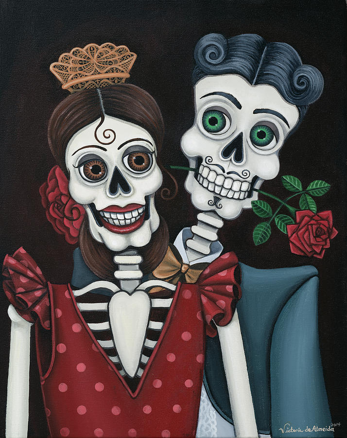 Skeleton Painting - Every Juan Loves Carmen by Victoria De Almeida