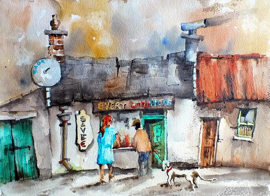 Val Byrne Painting - Every Little Helps One Stop Shop by Val Byrne