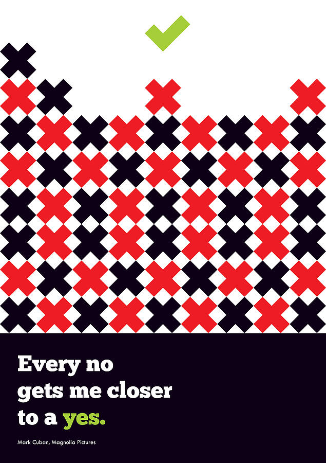 Inspirational Digital Art - Every No Gets Me closer Typography Art Inspirational Quotes Poster by Lab No 4 - The Quotography Department