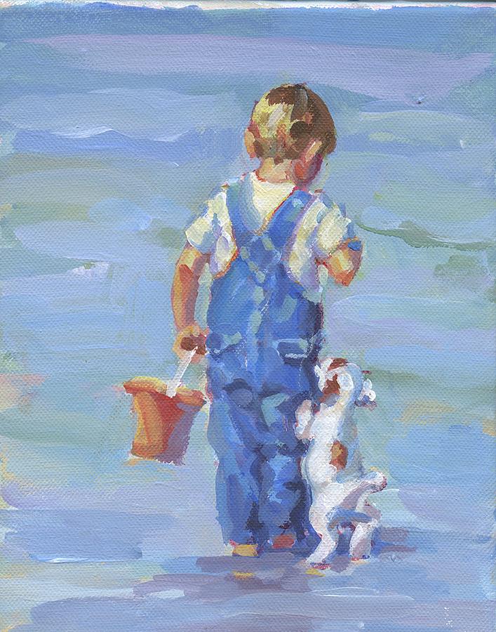 Every puppy needs a boy  Painting by Lucelle Raad