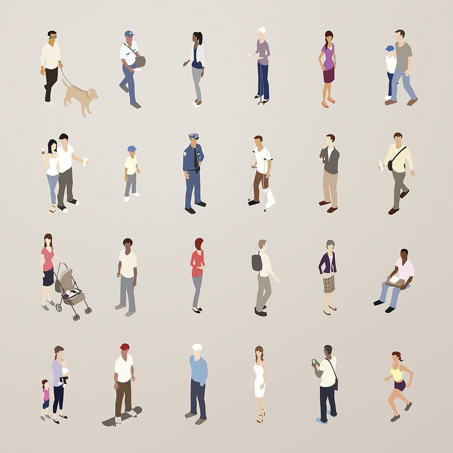 Everyday People - Flat Icons Illustration Drawing by Mathisworks