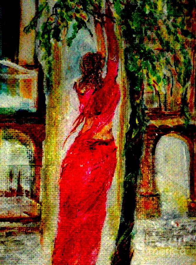Everyday She Collects Flowers For Her God Two Painting by Subrata Bose