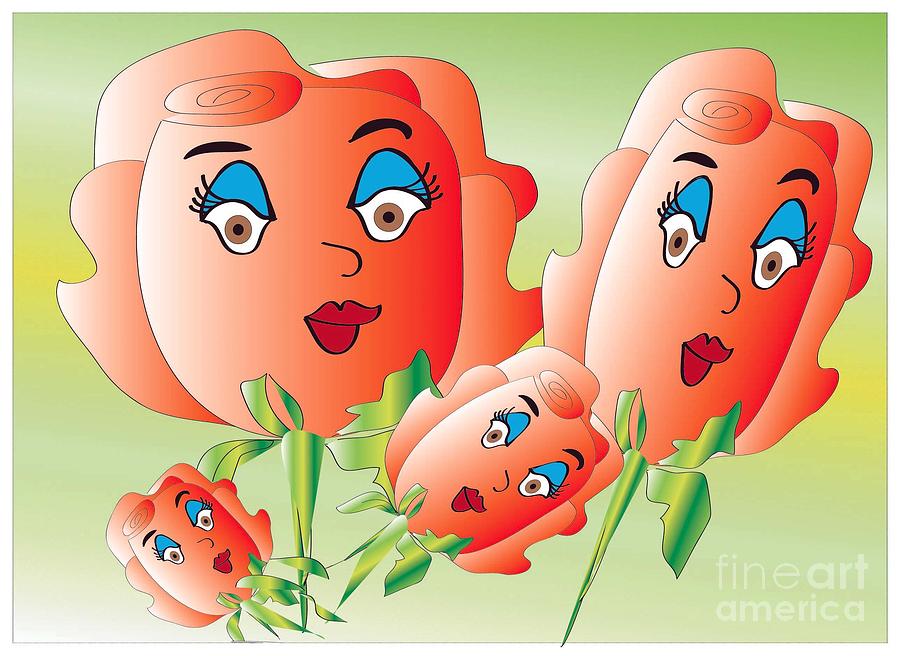 Everyone loves Roses Digital Art by Iris Gelbart