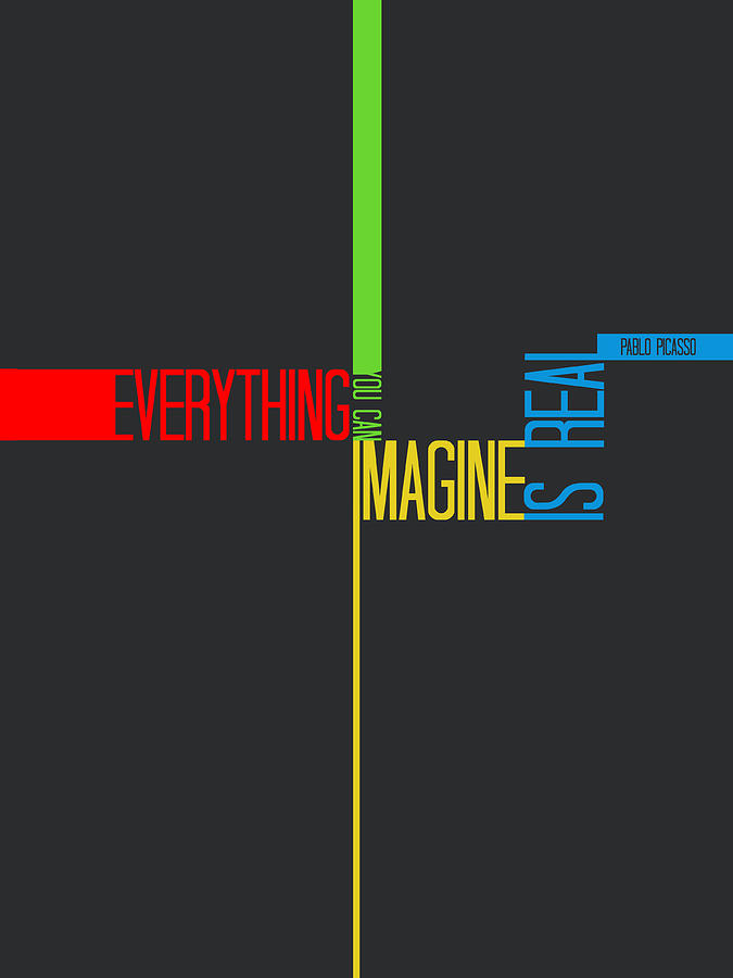 Typography Digital Art - Everything you Imagine Poster by Naxart Studio
