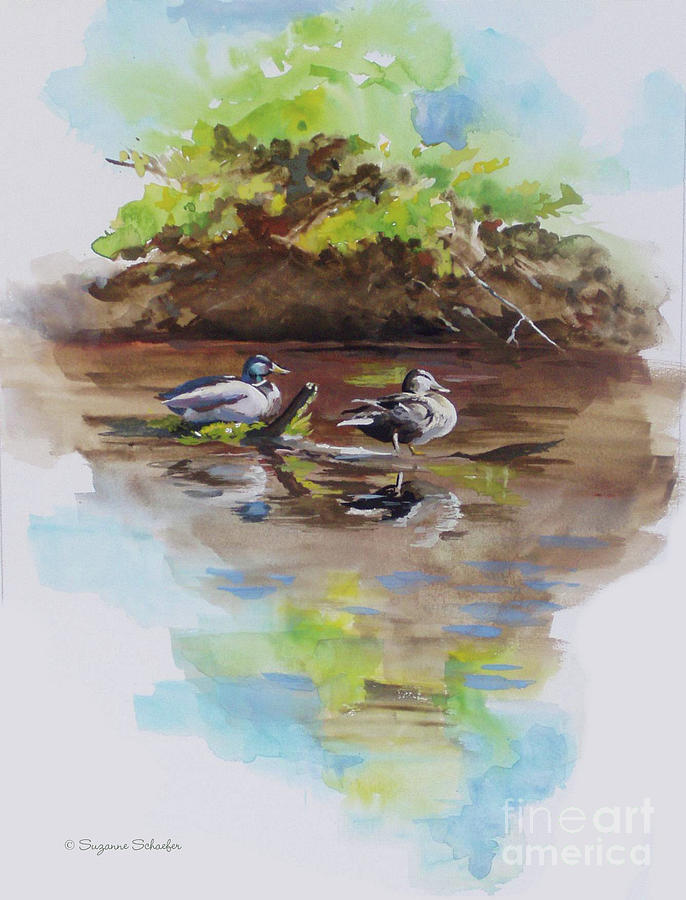 Bird Painting - Everythings Just Ducky by Suzanne Schaefer