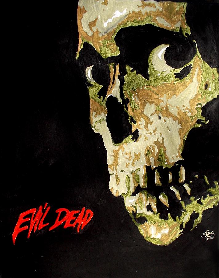 Evil Dead Skull Painting by Marisela Mungia