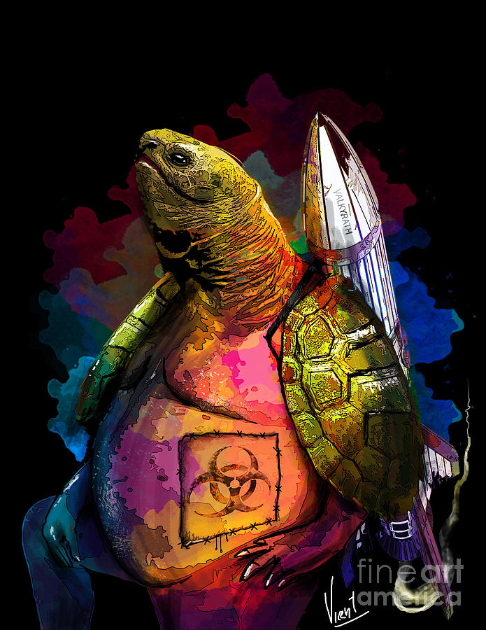 Turtle Digital Art - Evolution II by Jose Vicent