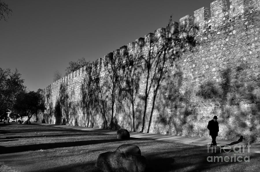 Evora - Portugal - Man and Wall Photograph by Carlos Alkmin