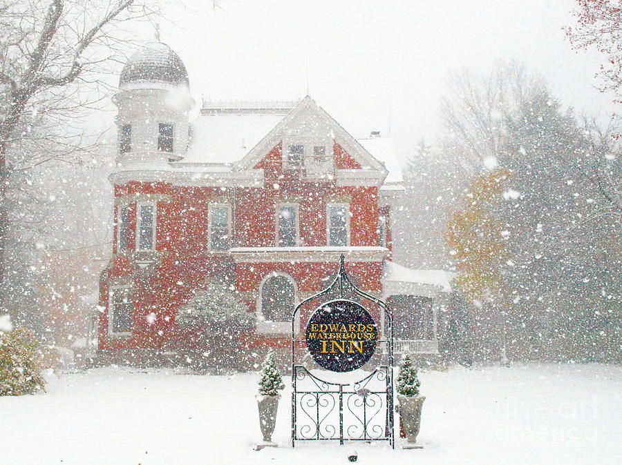 Winter Photograph - Edwards Waterhouse Inn in Winter by Jeffrey Peterson