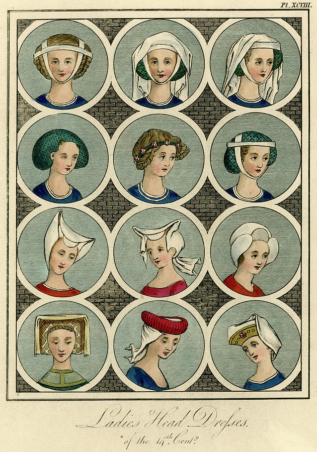 Examples Of Headwear Worn By English Drawing by Mary Evans Picture ...