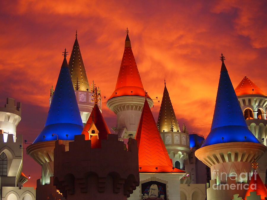 Castle Photograph - Excalibur Hotel Las Vegas sunset by Jennifer Craft