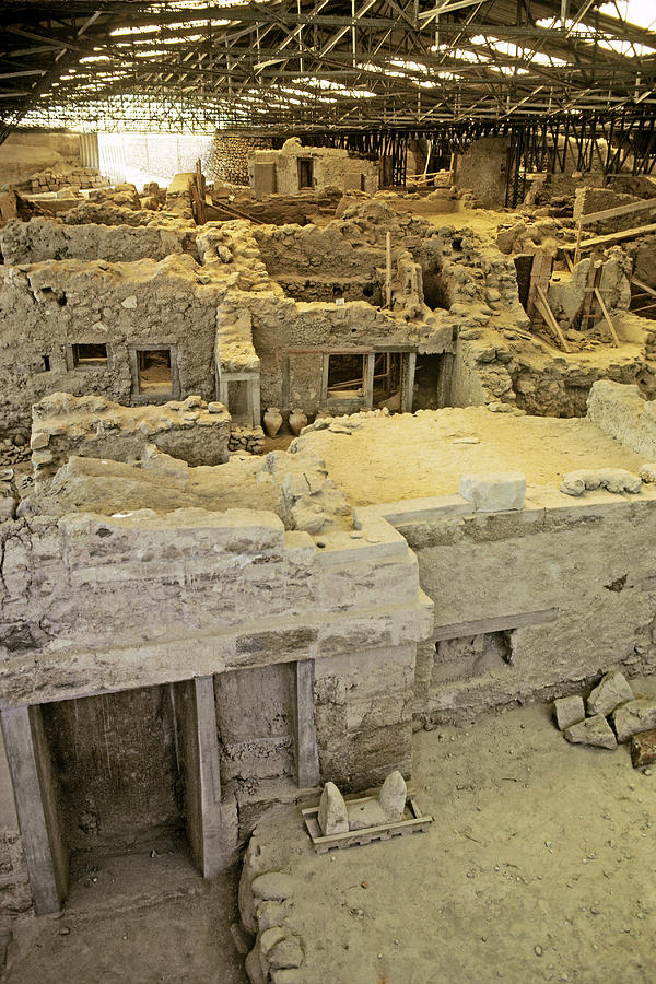 Excavation Of Akrotiri, Greece Photograph by Gianni Tortoli