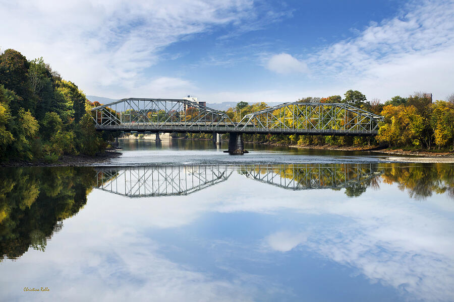 Tree Photograph - Exchange St. Bridge Rock Bottom Dam Binghamton NY by Christina Rollo