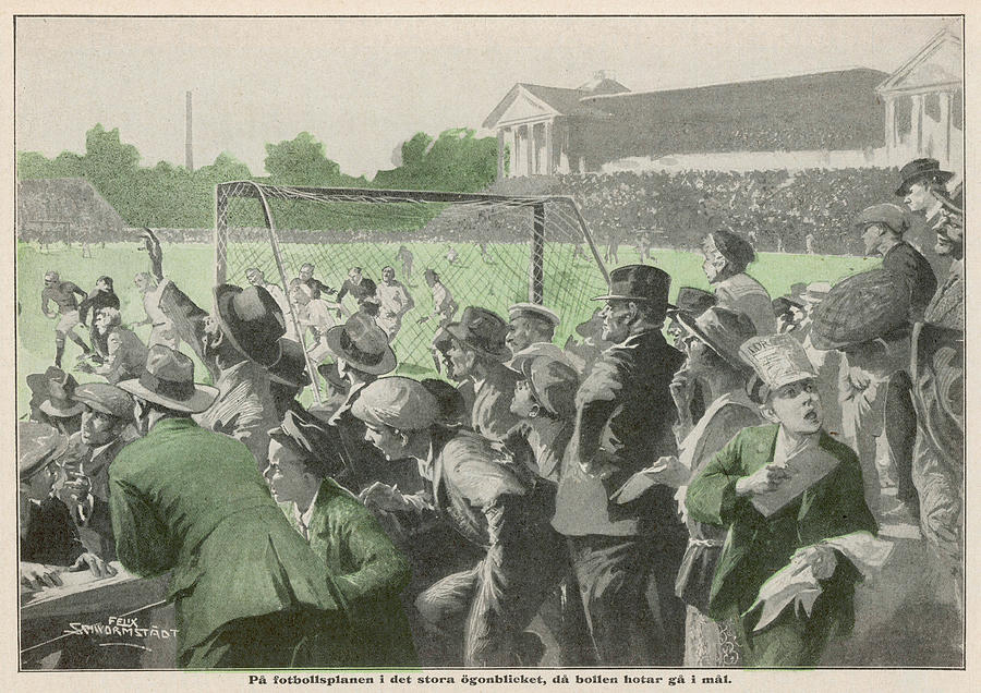 Football Drawing - Excited Crowd At Barnet  Football by Mary Evans Picture Library