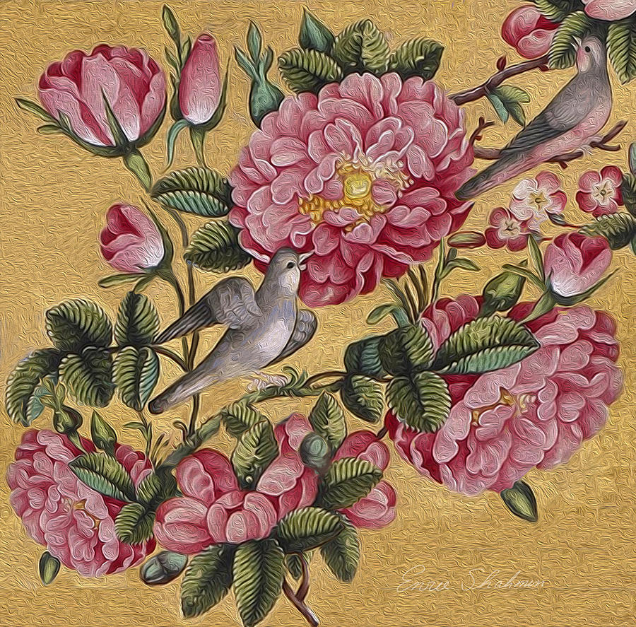 Exotic Camellias Painting