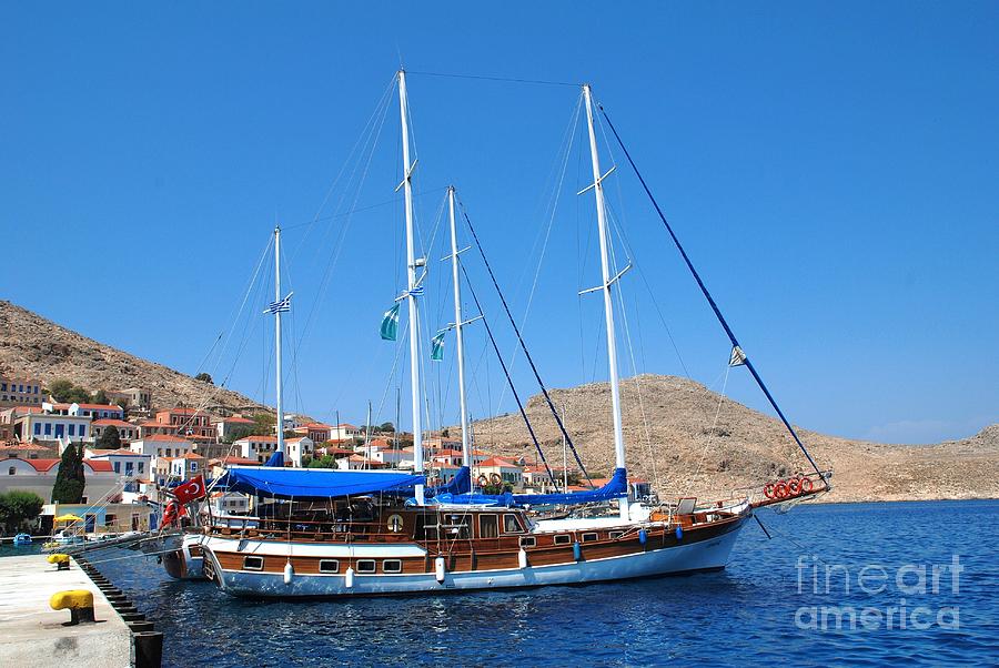 Excursion boats Halki Photograph by David Fowler