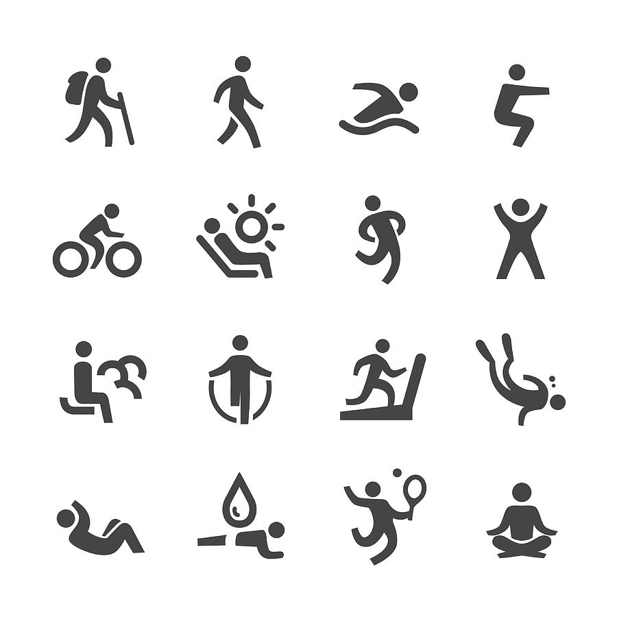 Exercise and Relaxation Icons - Acme Series Drawing by -victor-