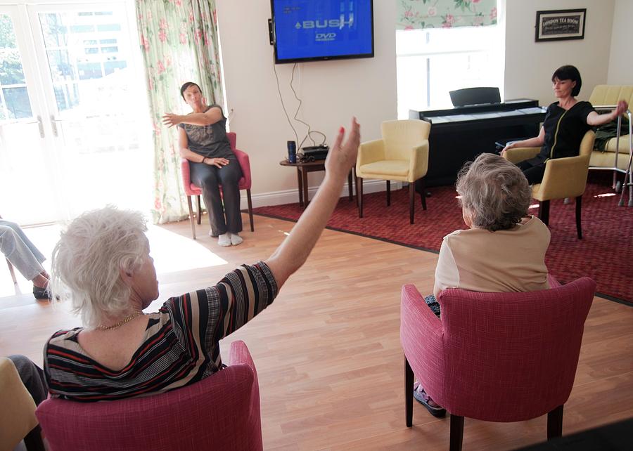 Exercise Class At A Care Home Photograph by John Cole