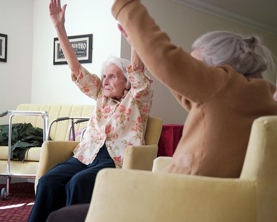Exercise Class At A Care Home Photograph by John Cole/science Photo Library
