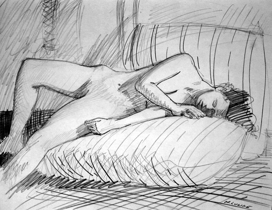 Exhausted Drawing by Mark Lunde