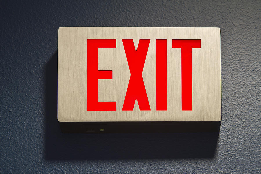 Exit Sign Photograph by Gh01