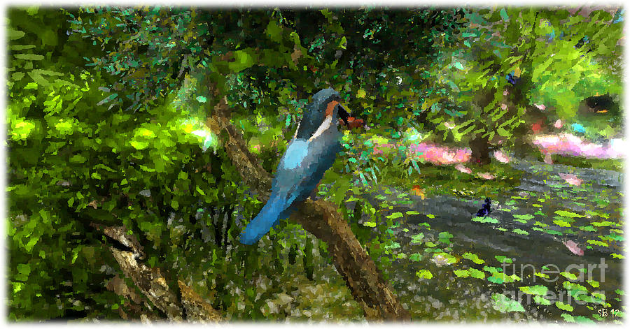 Exotic blue bird Digital Art by Susanne Baumann