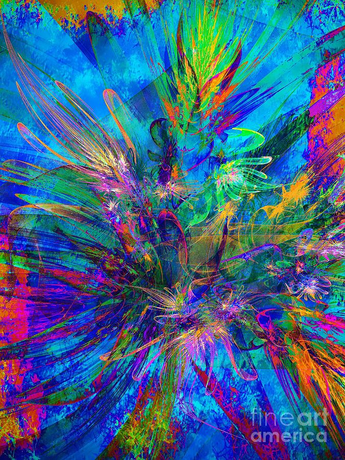 Abstract Digital Art - Exotic Dream Flower by Klara Acel