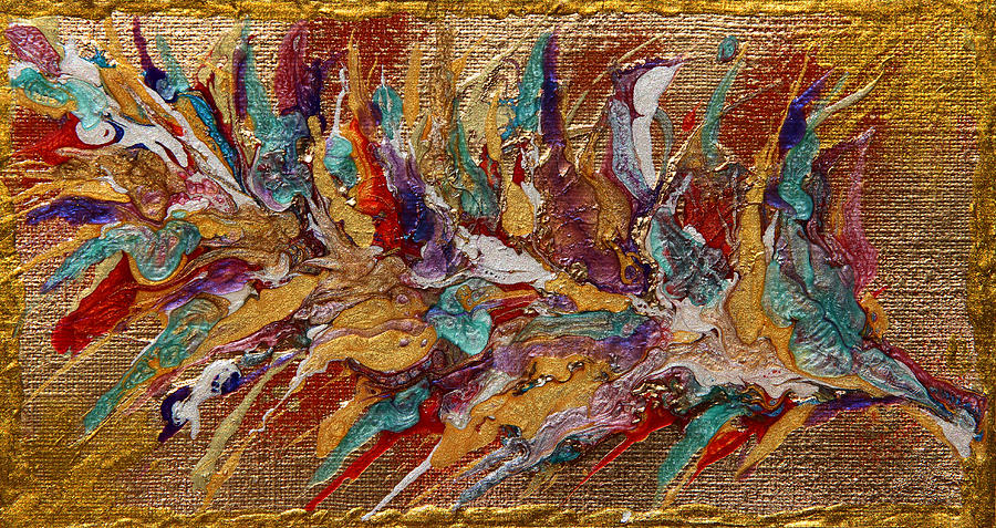 Abstract Floral Painting - Exotic Flower Abstract Painting by Julia Apostolova Abstract Floral Painting - Exotic Flower Abstract Painting by Julia Apostolova