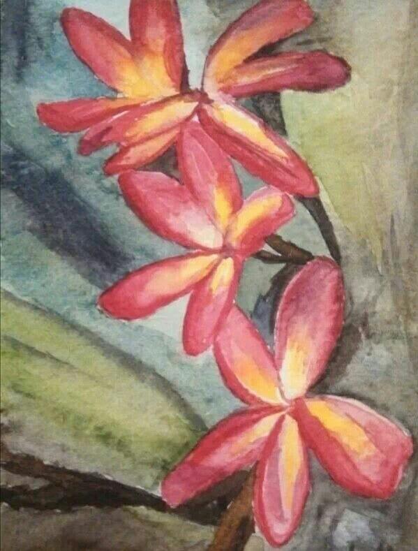 Exotic Plumeria Painting by M Carlen