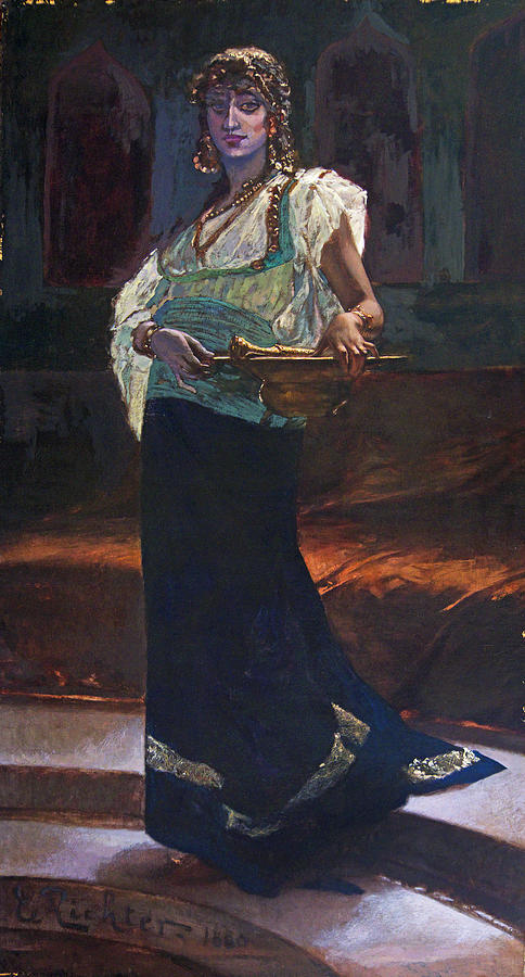 Restoration Painting - Exotic Woman by David Lloyd Glover