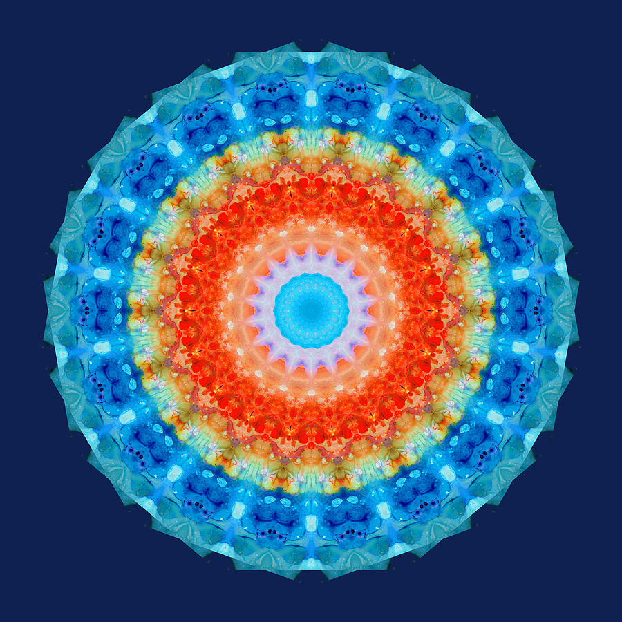 Expanding Energy 1 - Mandala Art By Sharon Cummings Painting by Sharon Cummings