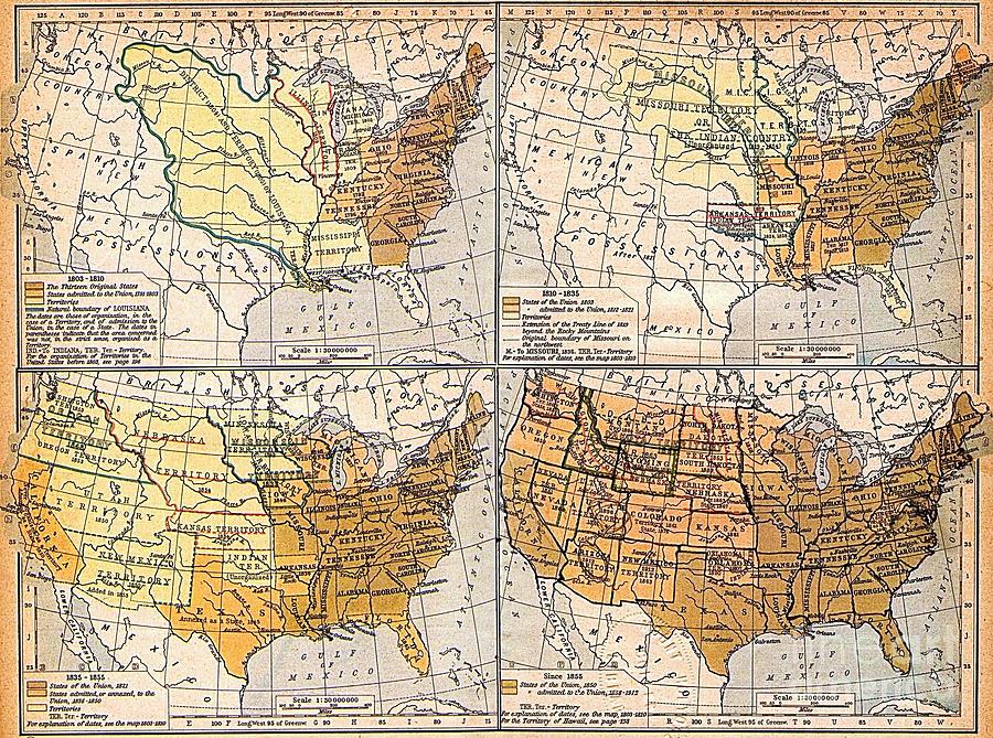 Expansion of United States Territory Drawing by Roberto Prusso Pixels