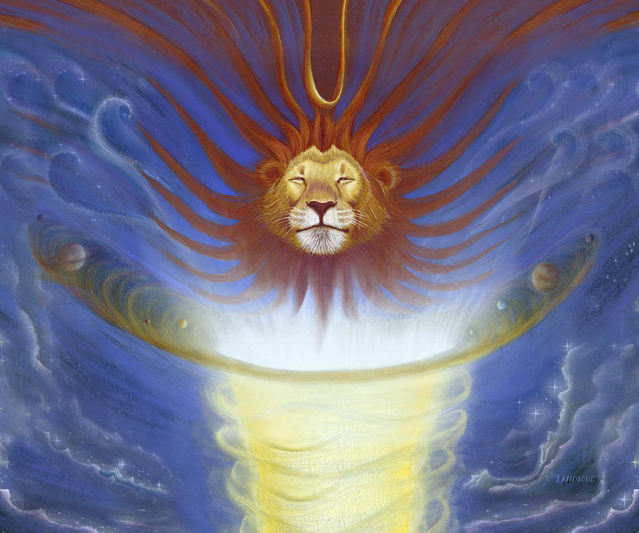 Expansive Lion Drawing by Robin Aisha Landsong