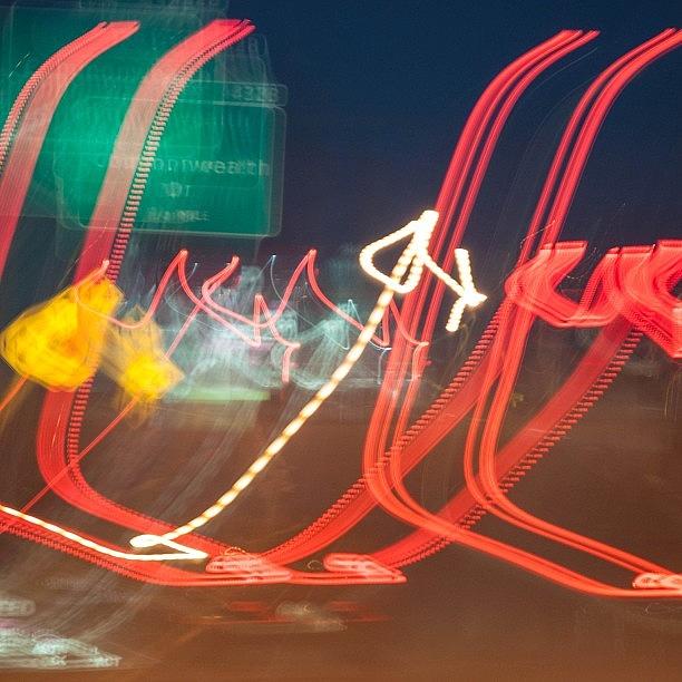 Sign Photograph - Experiment With Slow Shutter Speed by Jaz W