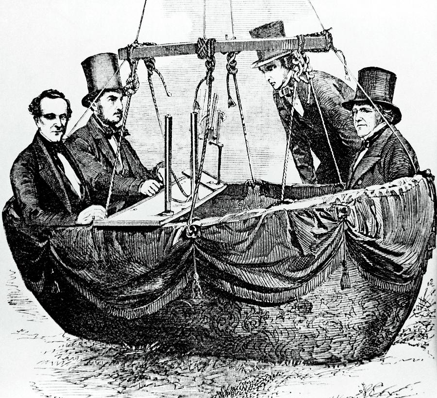 Experimentalists In A Scientific Balloon In 1852 Photograph by Science Photo Library