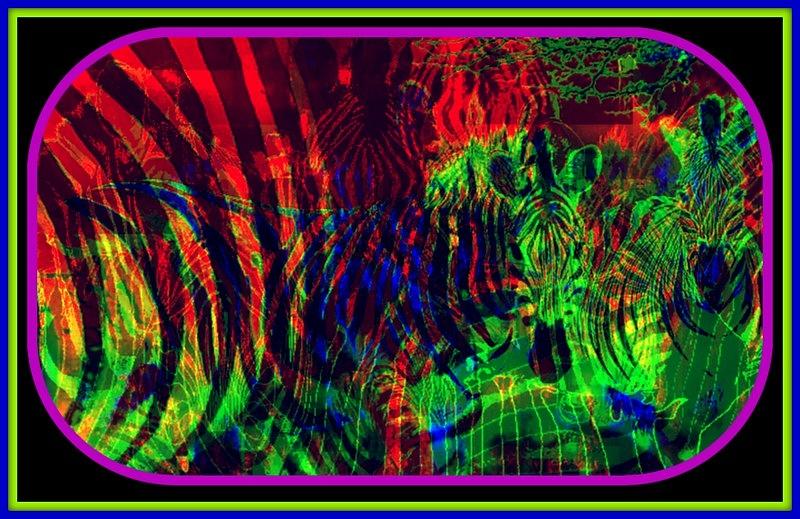 Zebra Digital Art - Exploding Zebras by MarvL Roussan