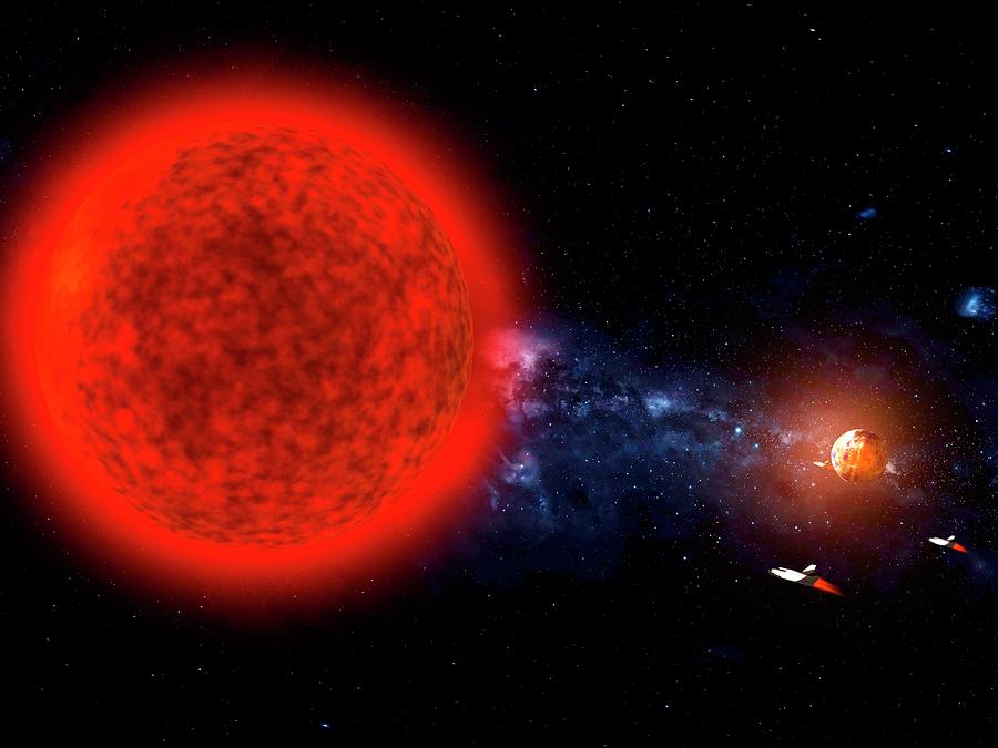 Exploration Of A Red Dwarf Star System Photograph by Ramon Andrade 3dciencia/science Photo Library