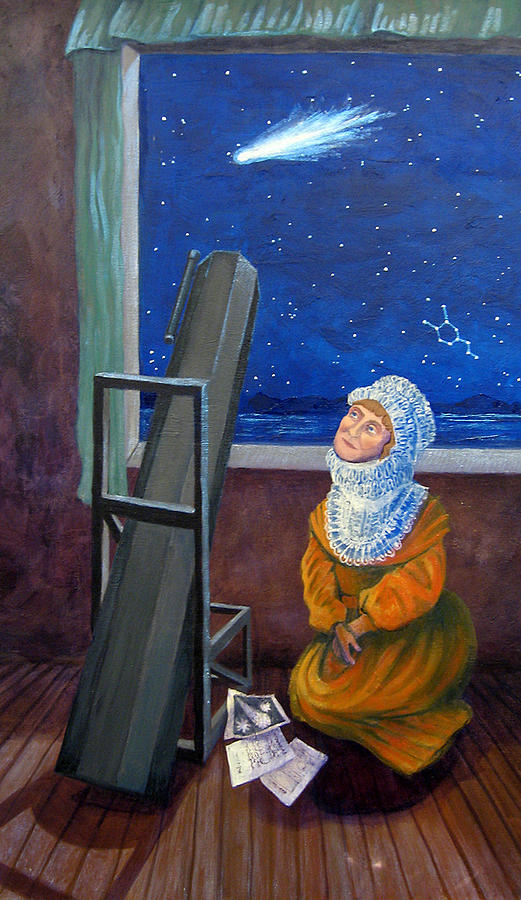 Explorer of Stars - Caroline Herschel Painting by Janelle Schneider